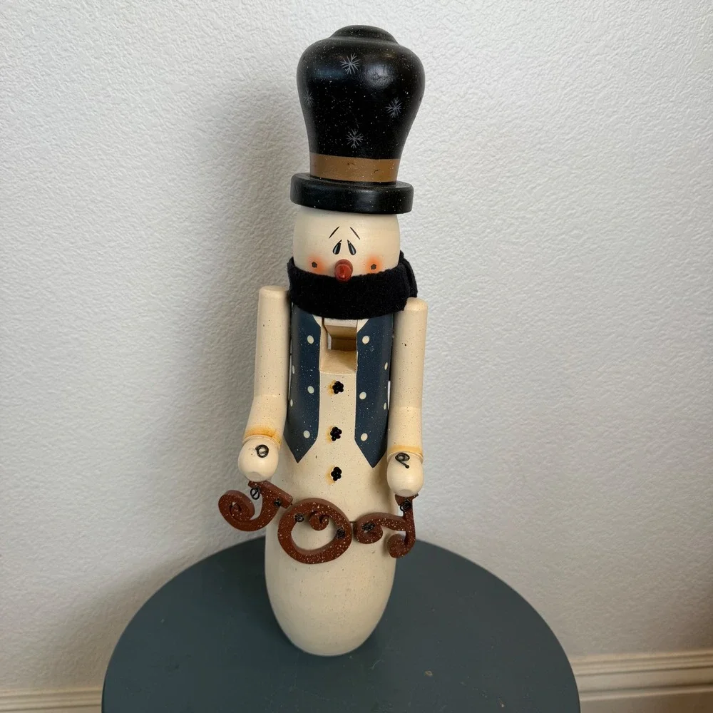 Santas Workbench Wooden Snowman Nutcracker JOY Sign 14.5‎ Inch Christmas 2003